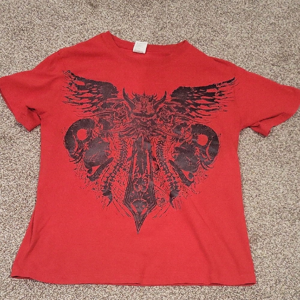Red Graphic T-Shirt with Black Design